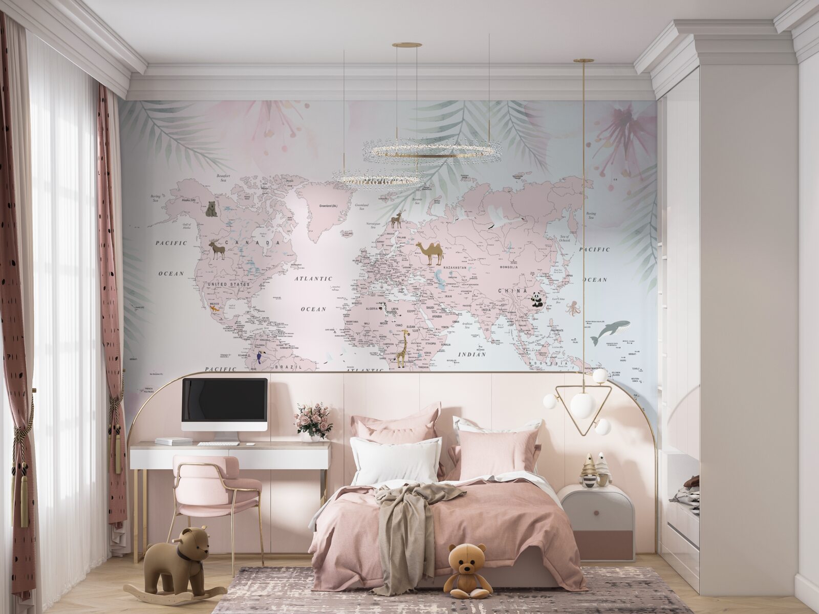 Fototapeta mapa świata na jasnym tle