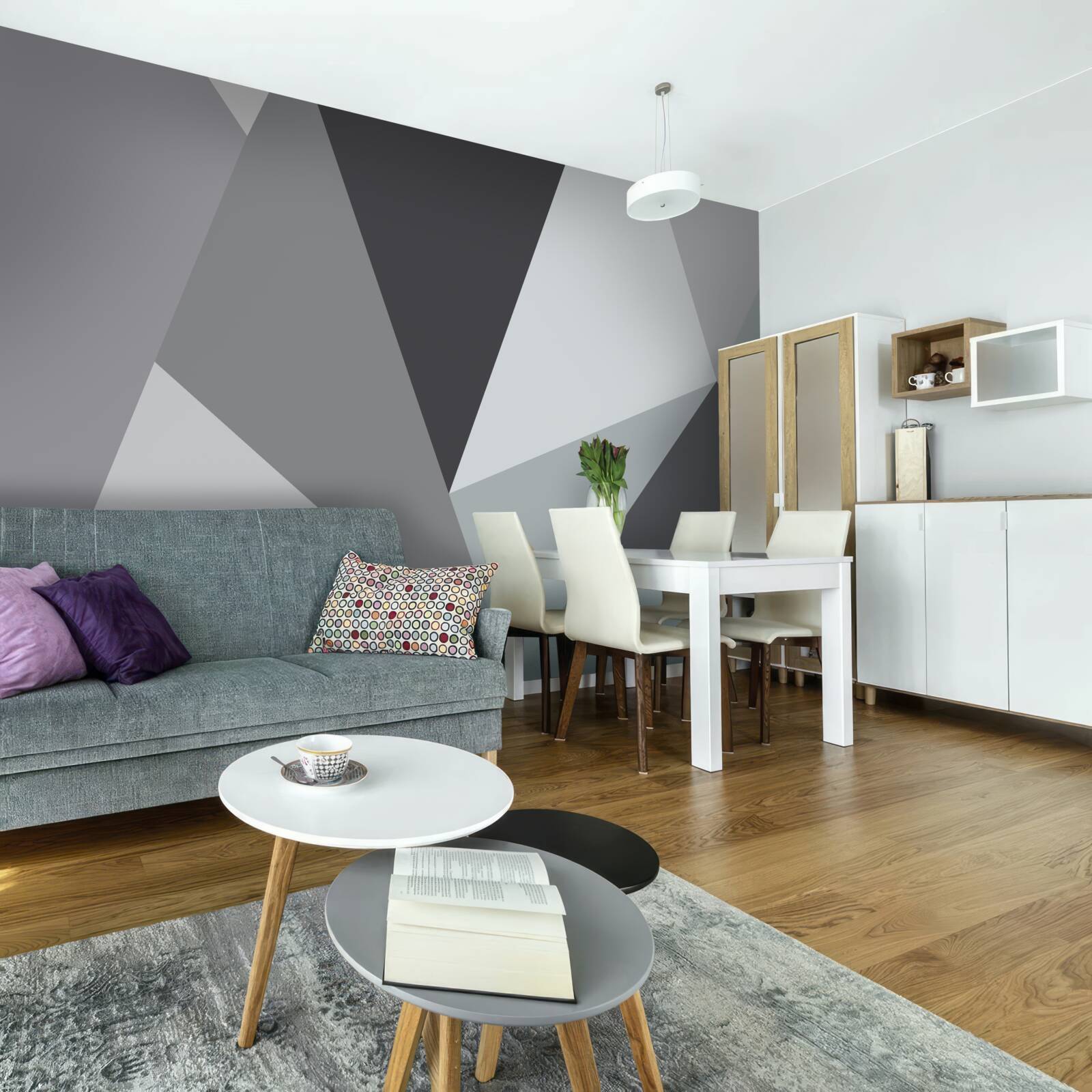 Fototapeta szara abstrakcja geometryczna