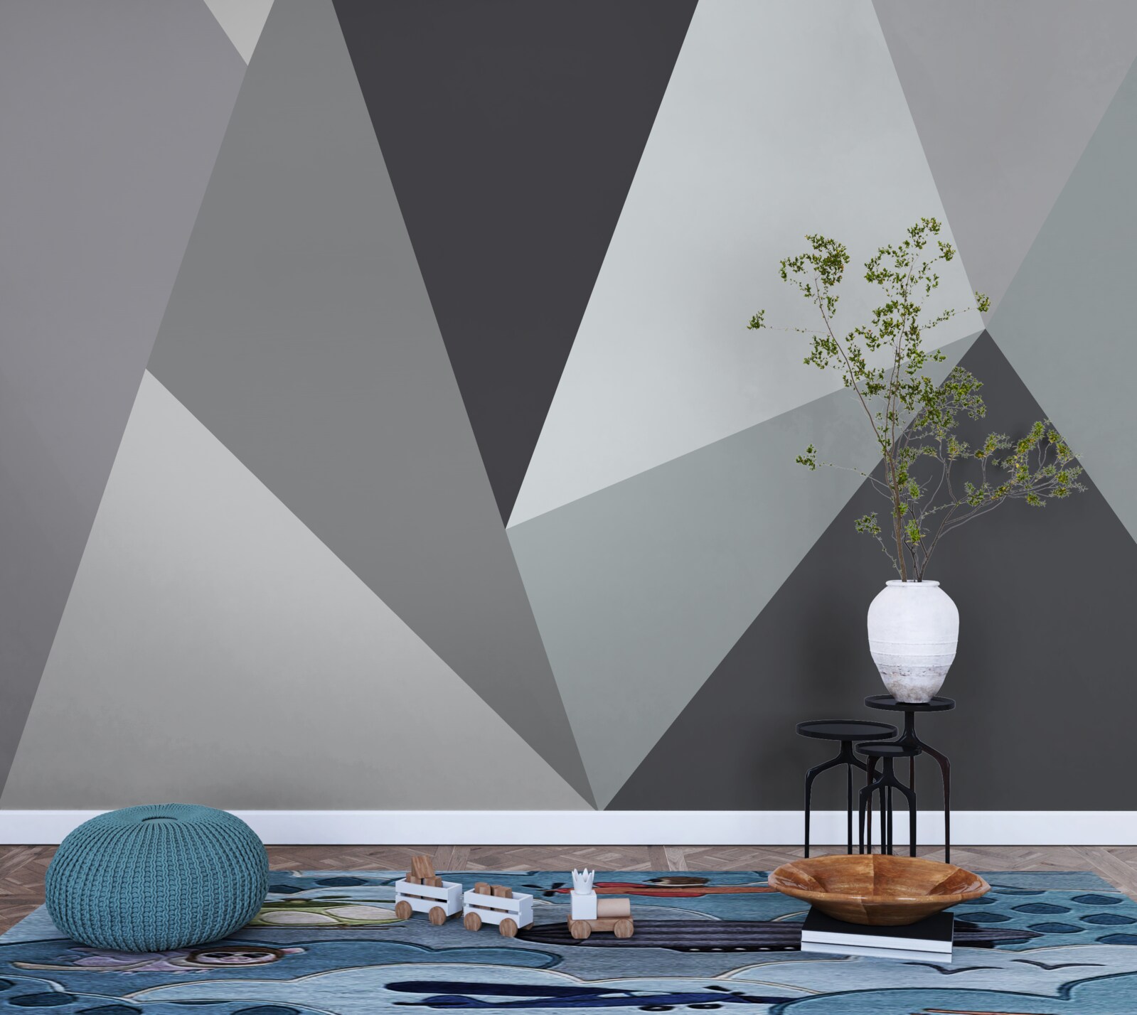 Fototapeta szara abstrakcja geometryczna