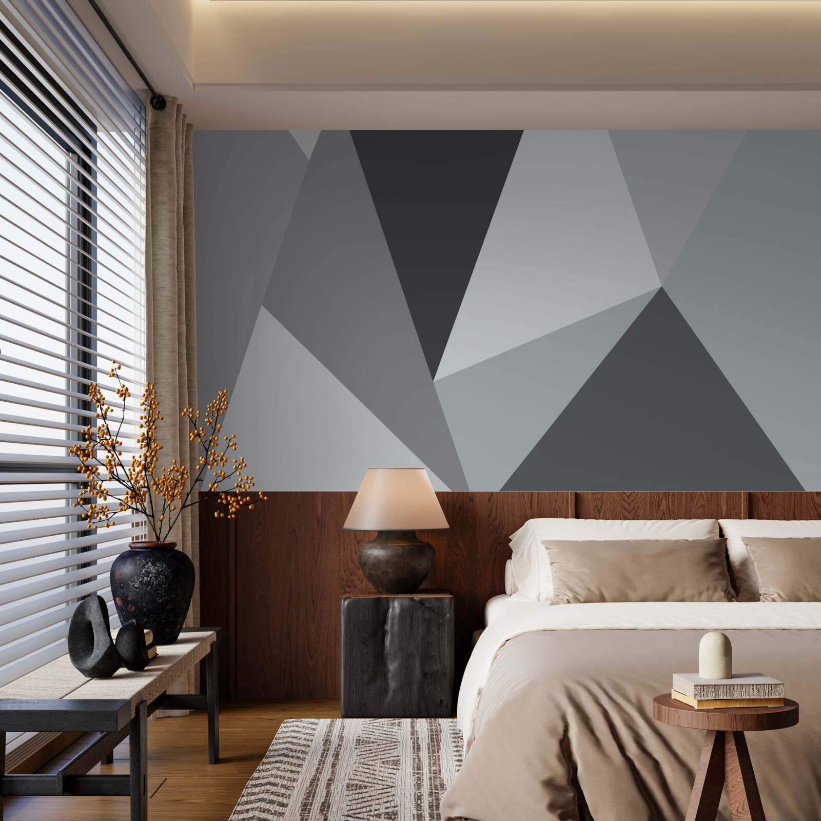 Fototapeta szara abstrakcja geometryczna