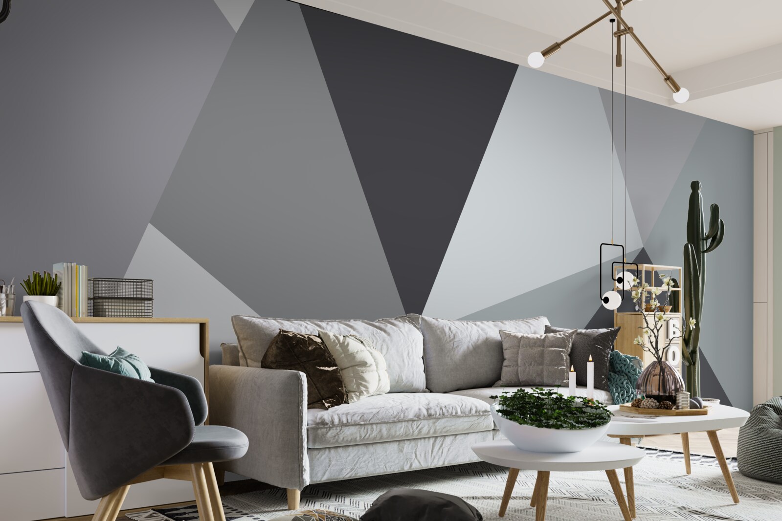 Fototapeta szara abstrakcja geometryczna