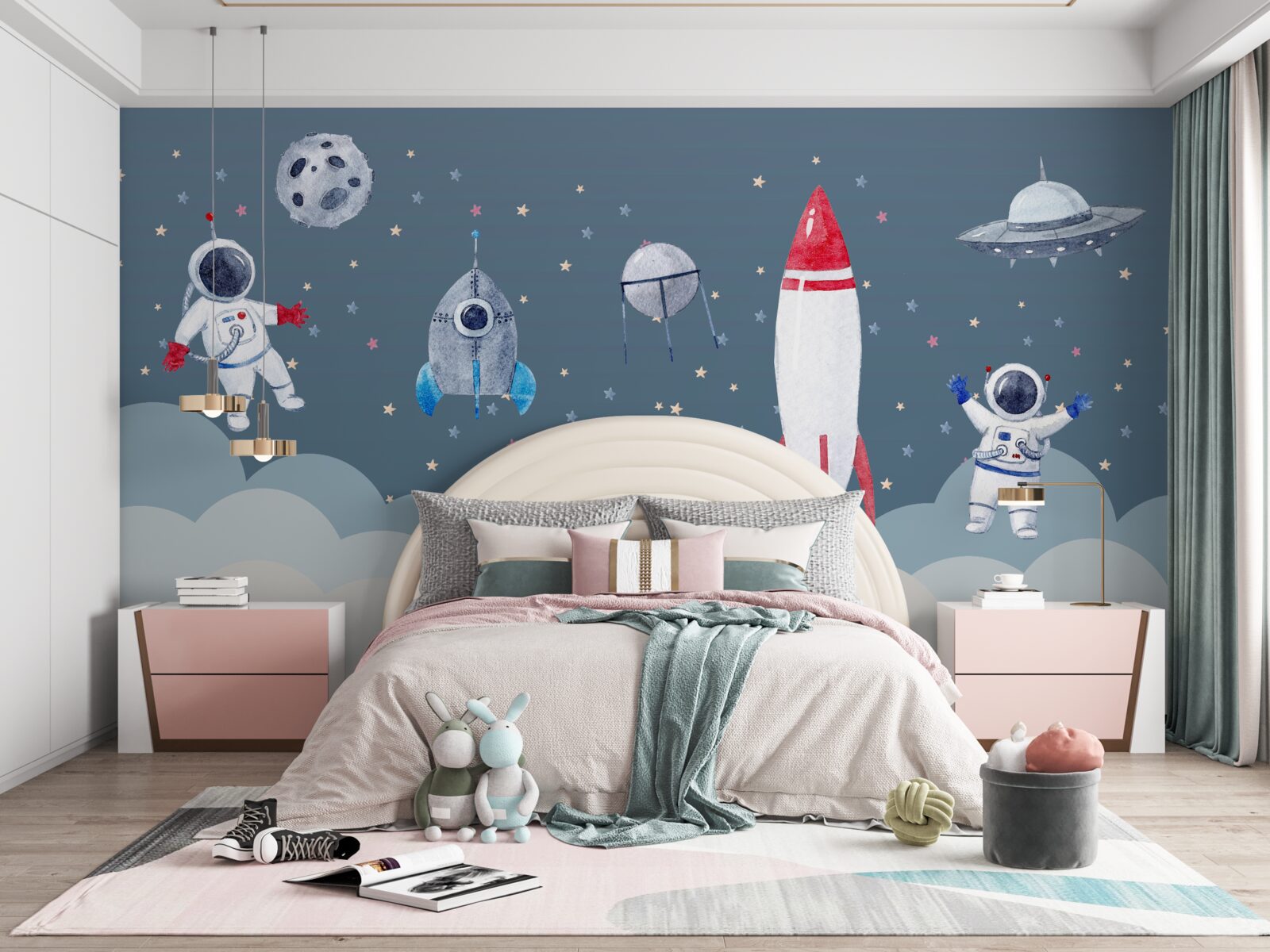 Fototapeta astronauci i statki kosmiczne we wszechświecie