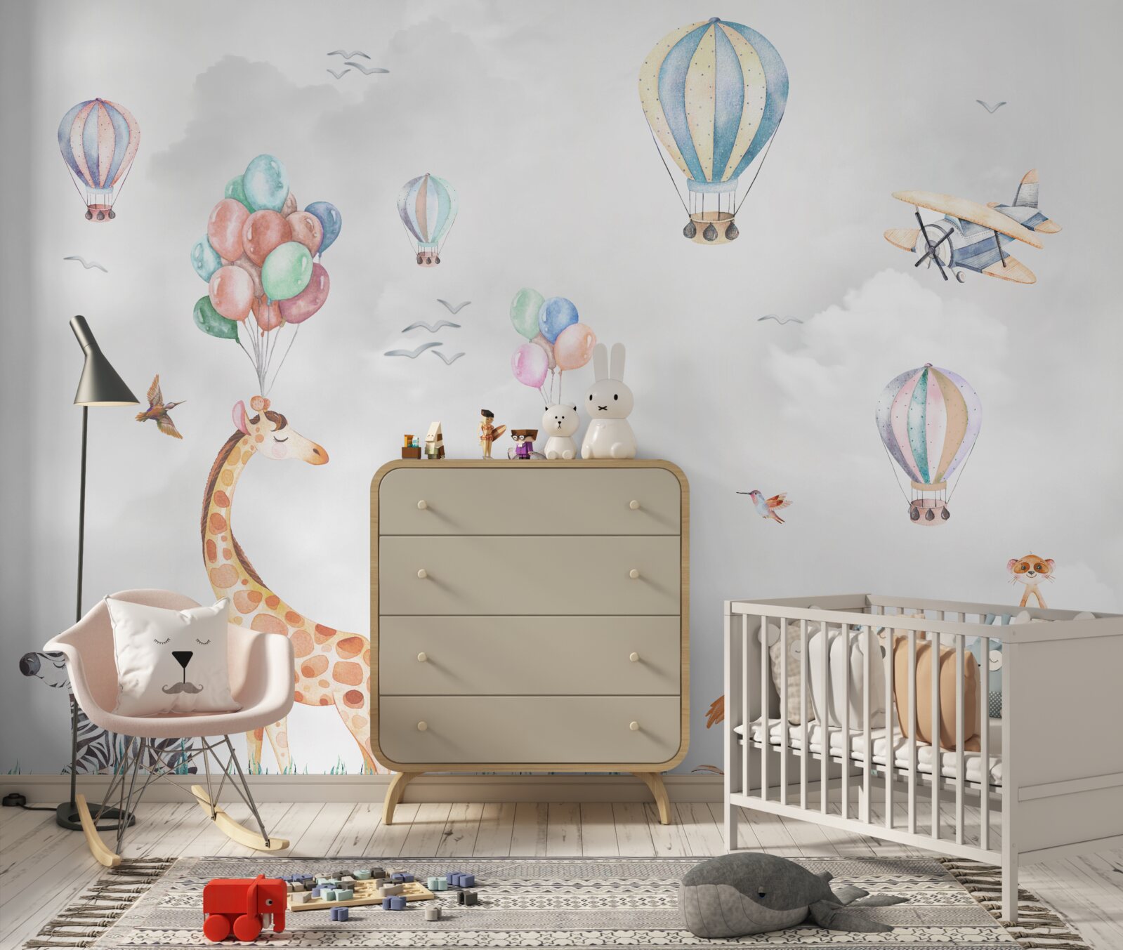 Fototapeta balony i balony latają wyżej niż zwierzęta