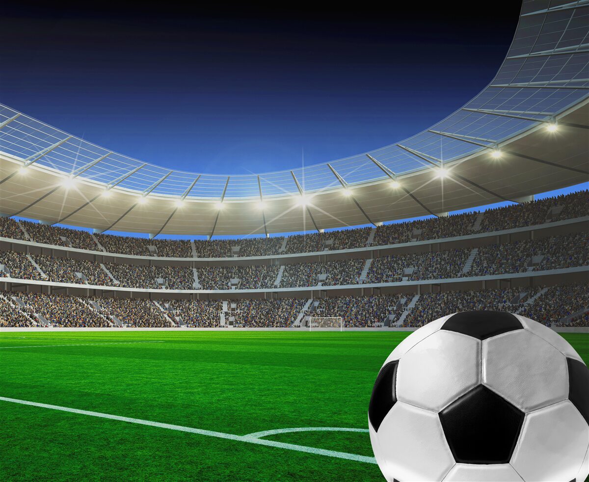 Fototapeta stadion piłkarski i piłka nożna