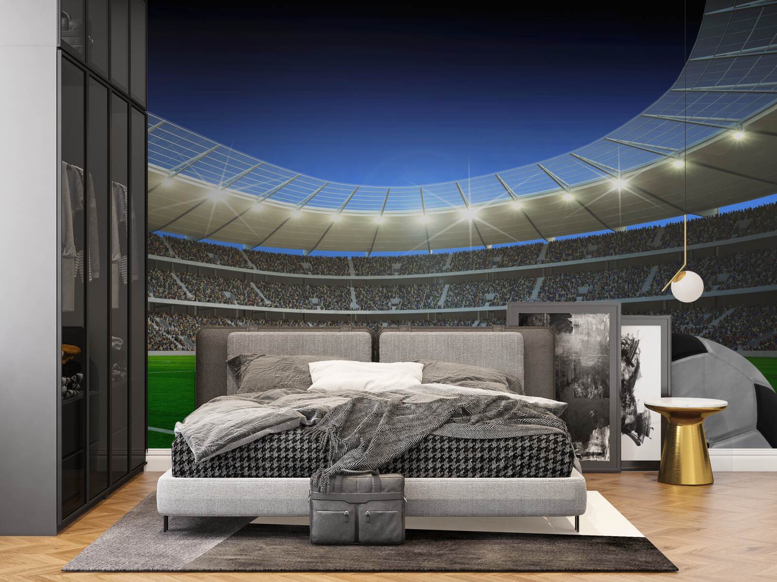 Fototapeta stadion piłkarski i piłka nożna