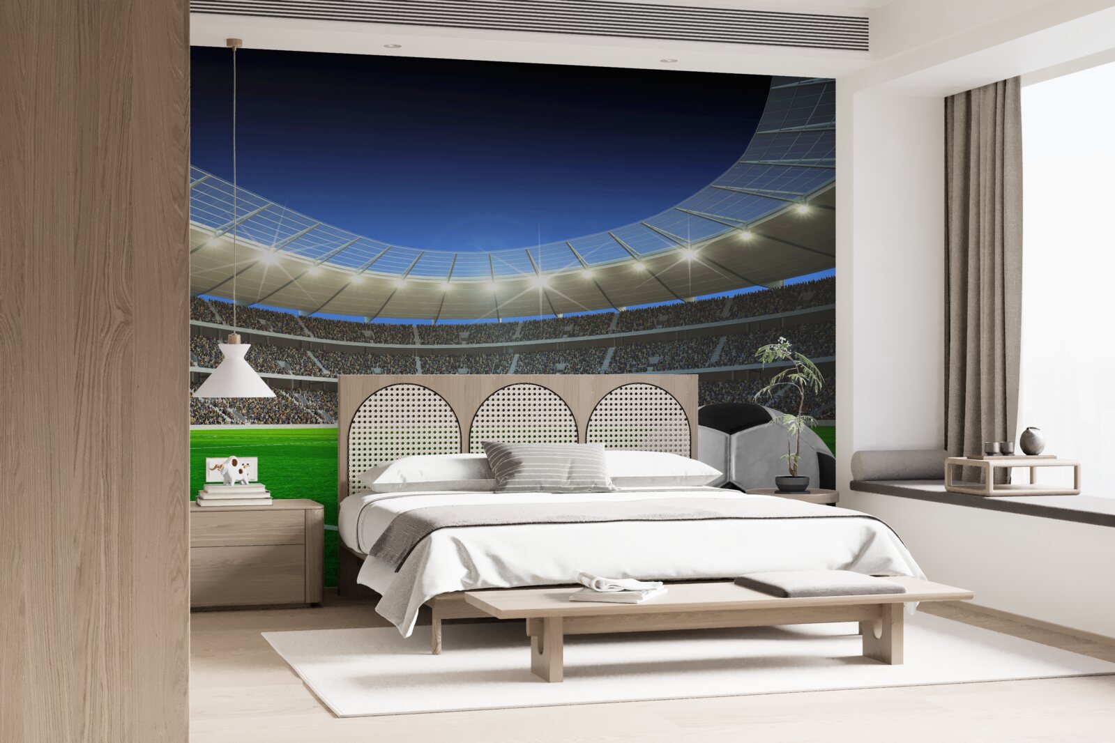 Fototapeta stadion piłkarski i piłka nożna