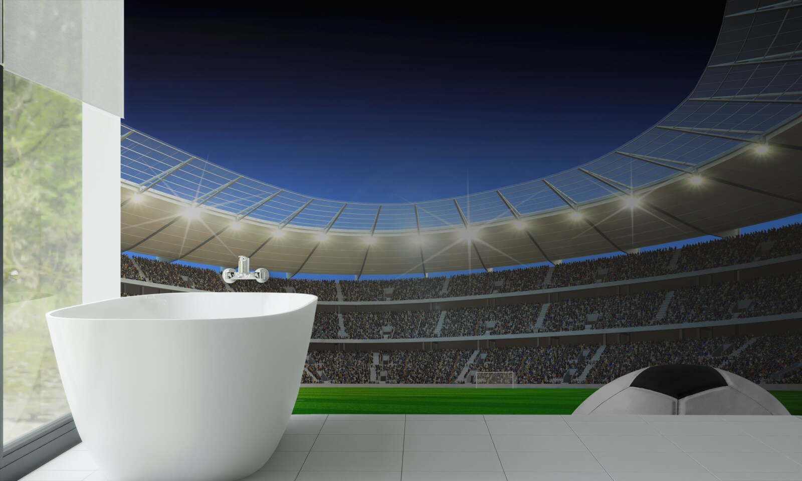 Fototapeta stadion piłkarski i piłka nożna