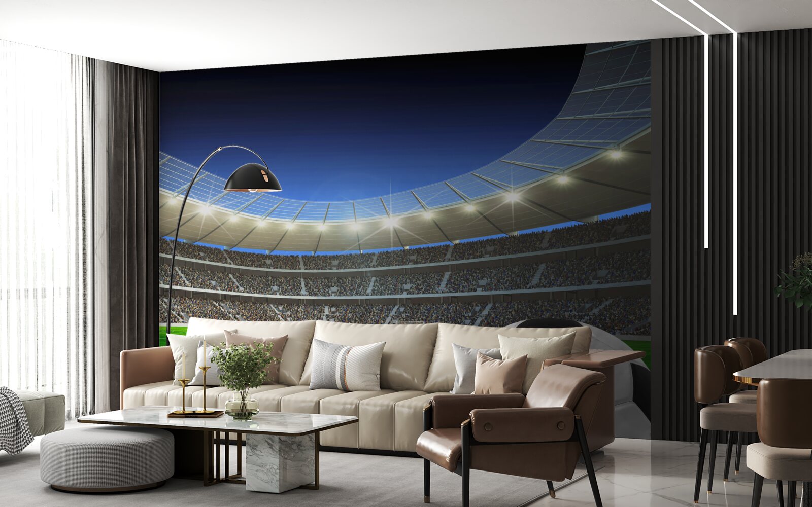 Fototapeta stadion piłkarski i piłka nożna