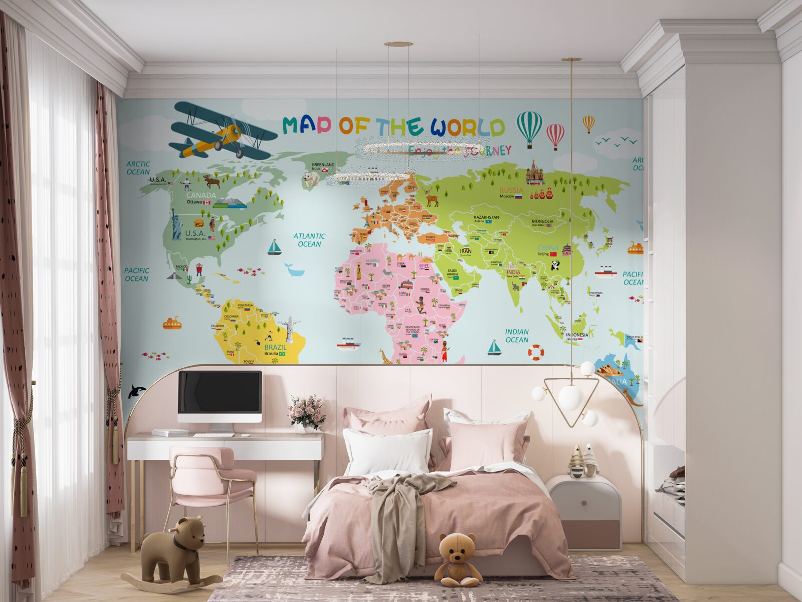 Fototapeta mapa świata dla dzieci