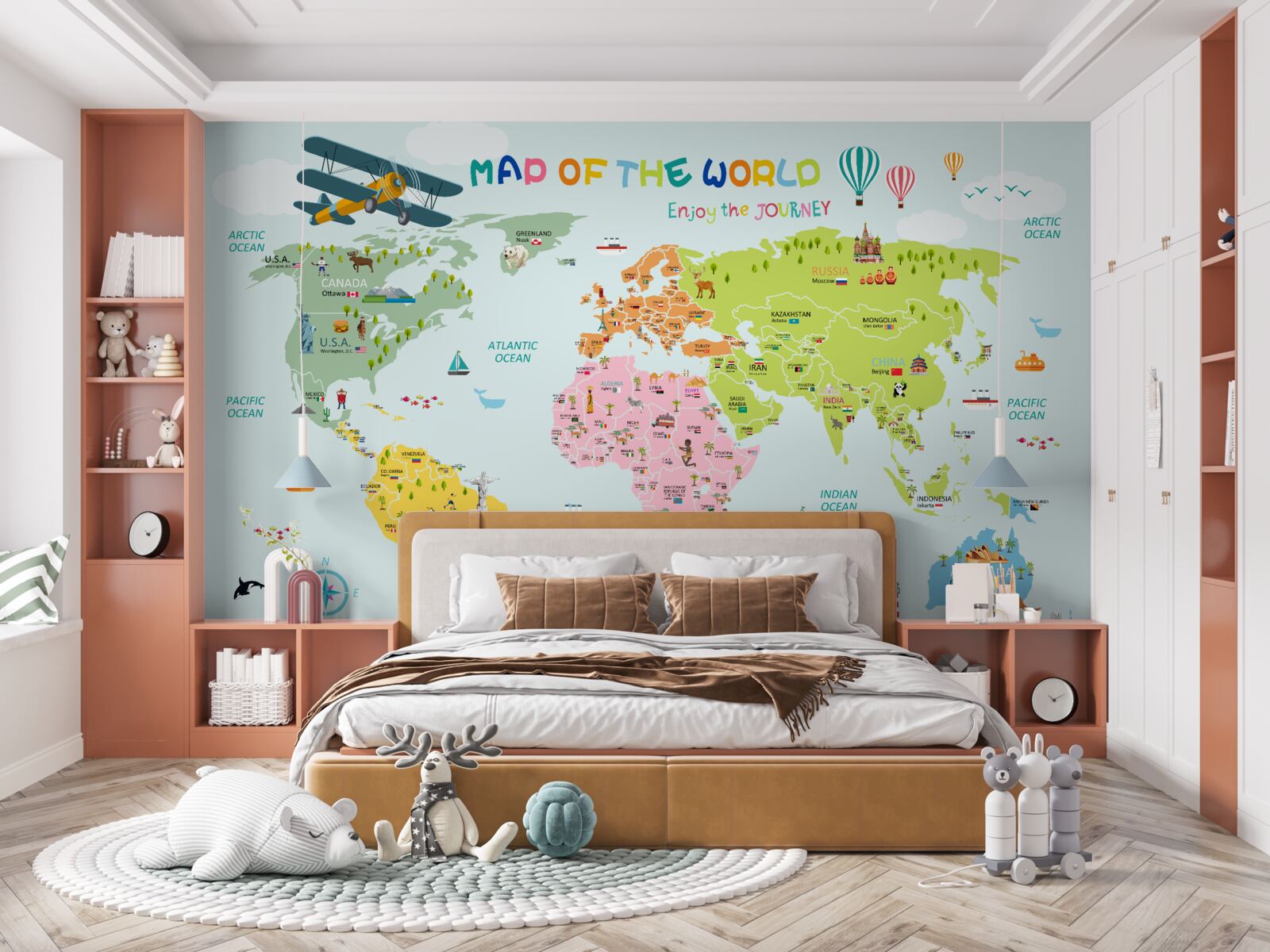 Fototapeta mapa świata dla dzieci