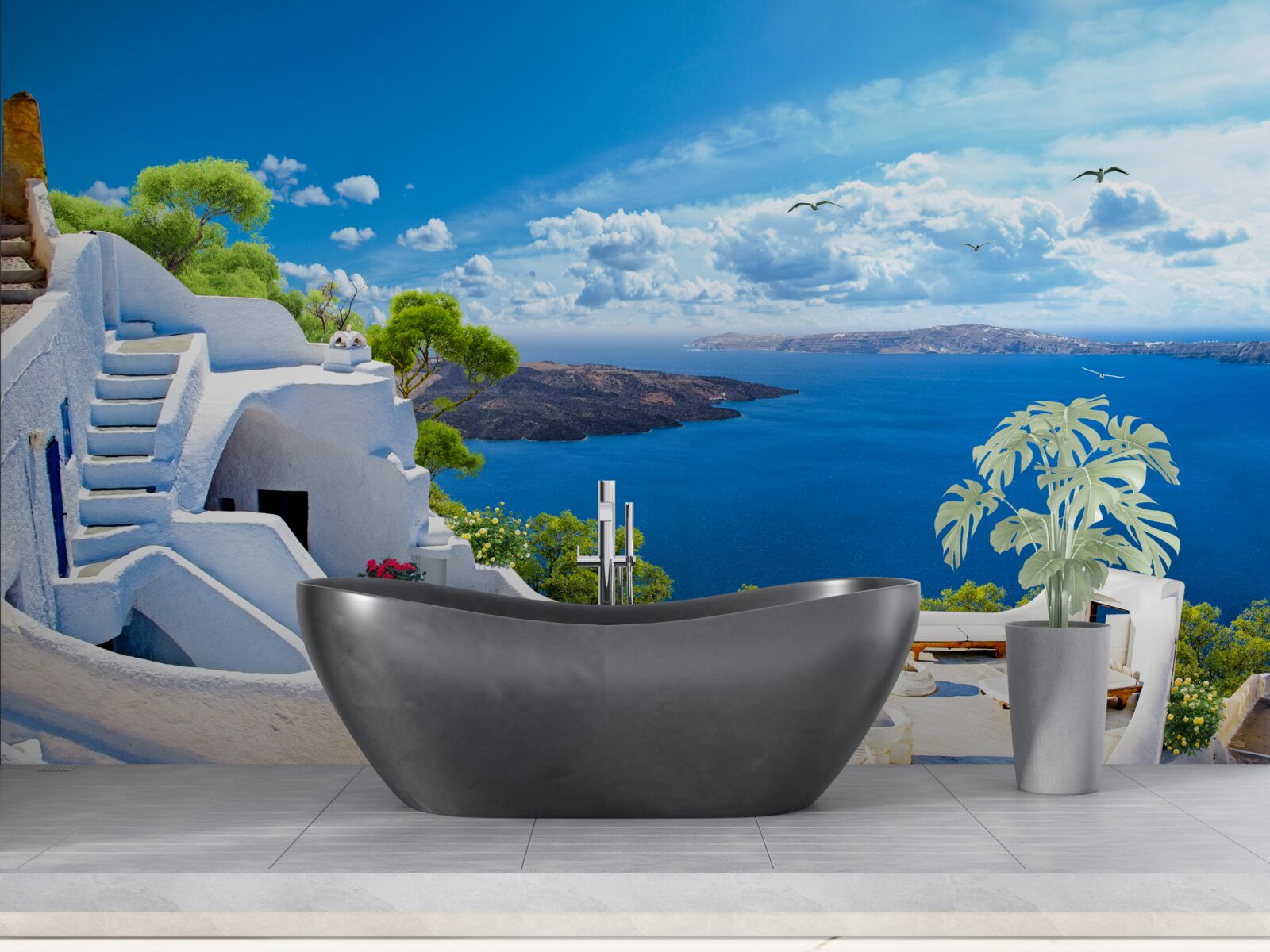 Fototapeta wyspa santorini w grecji
