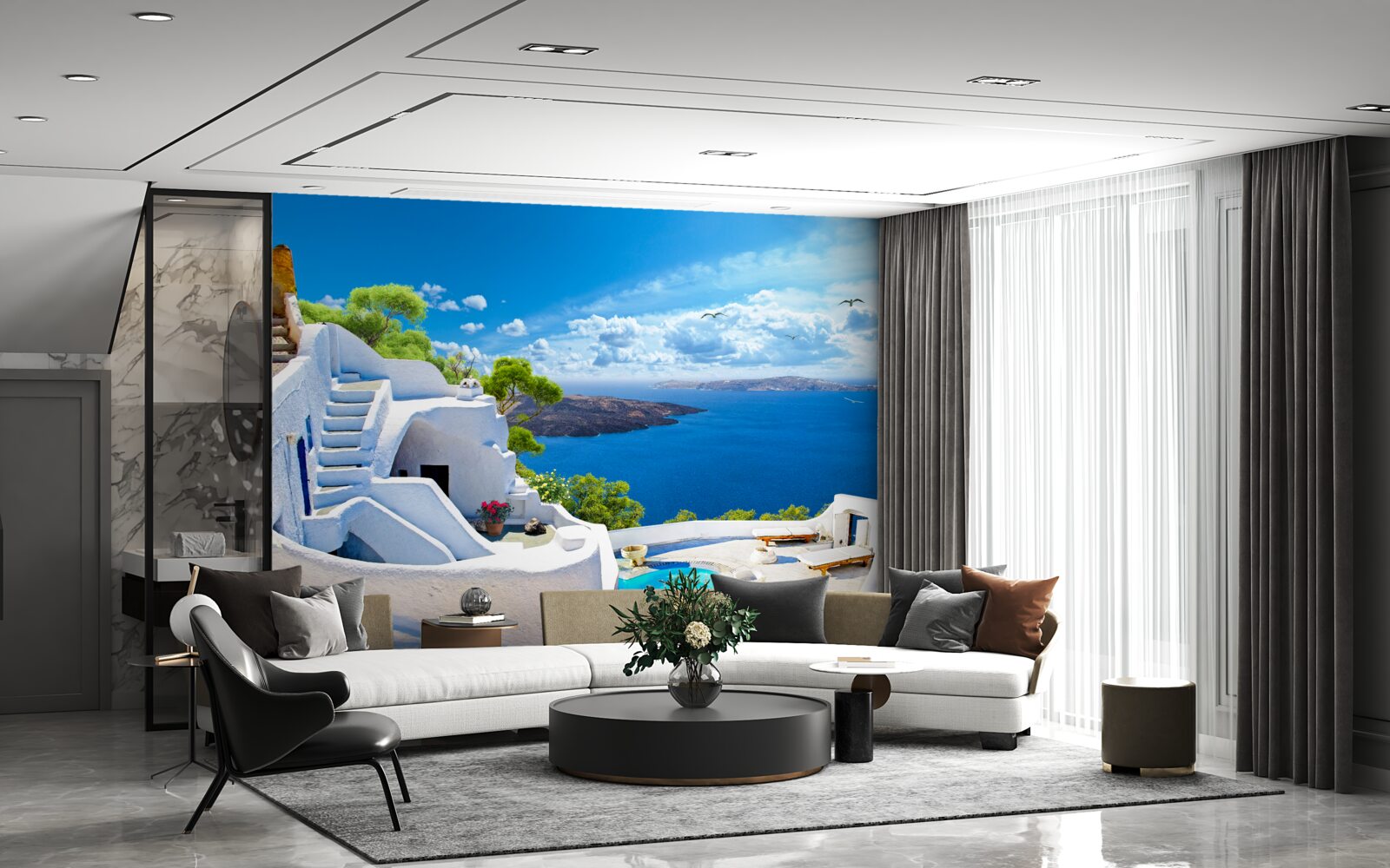 Fototapeta wyspa santorini w grecji