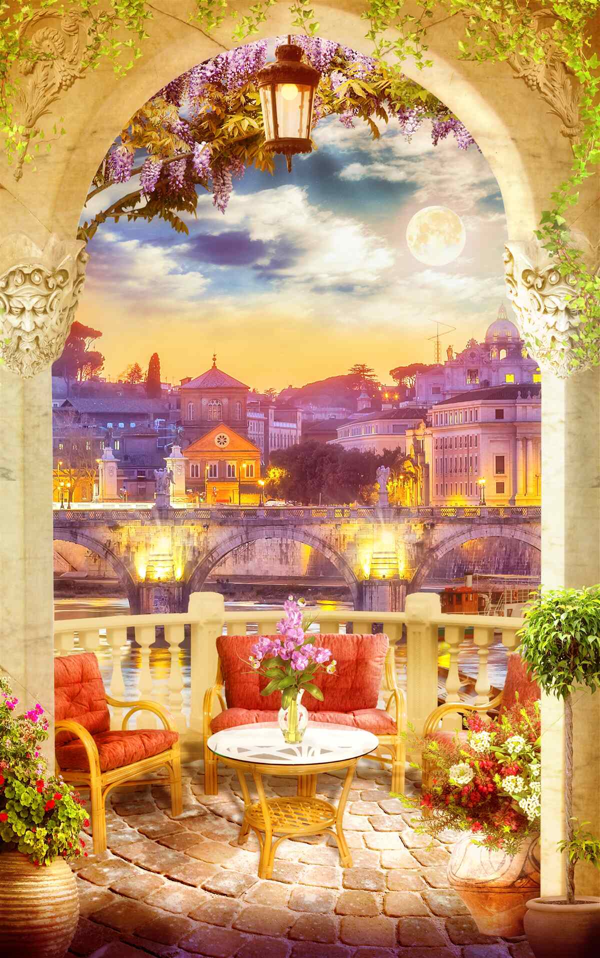 Fototapeta loggia z meblami wypoczynkowymi