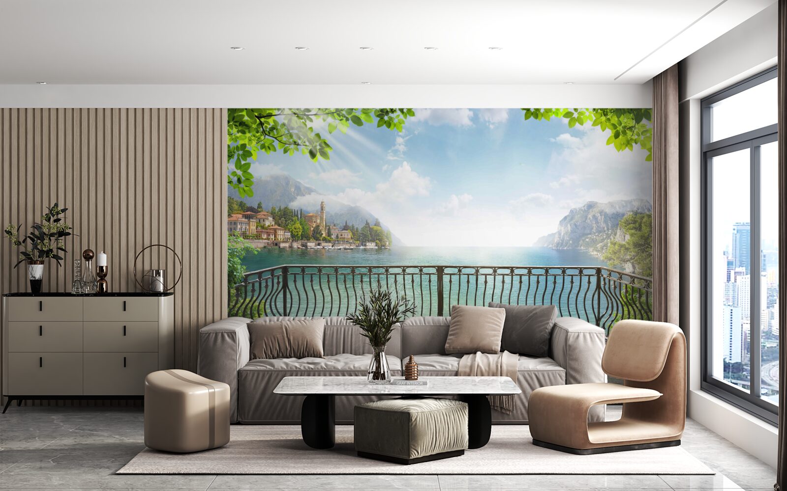 Fototapeta panorama z otwartego tarasu