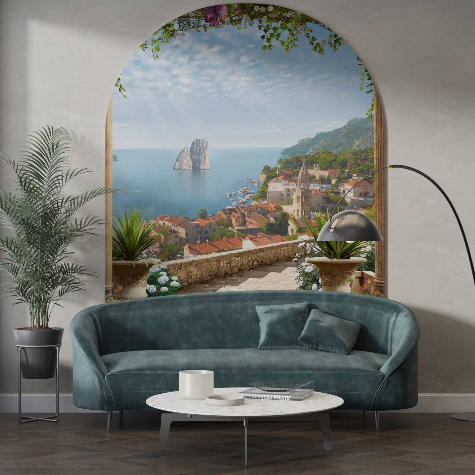 Fototapeta panorama historycznego miasta i morza