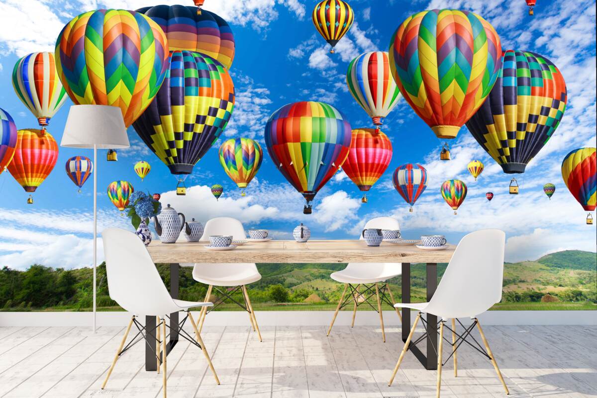 Fototapeta procesja balonów wszystkich kolorów