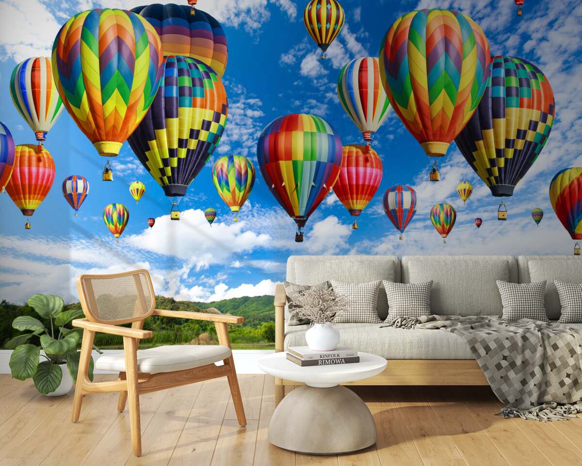 Fototapeta procesja balonów wszystkich kolorów