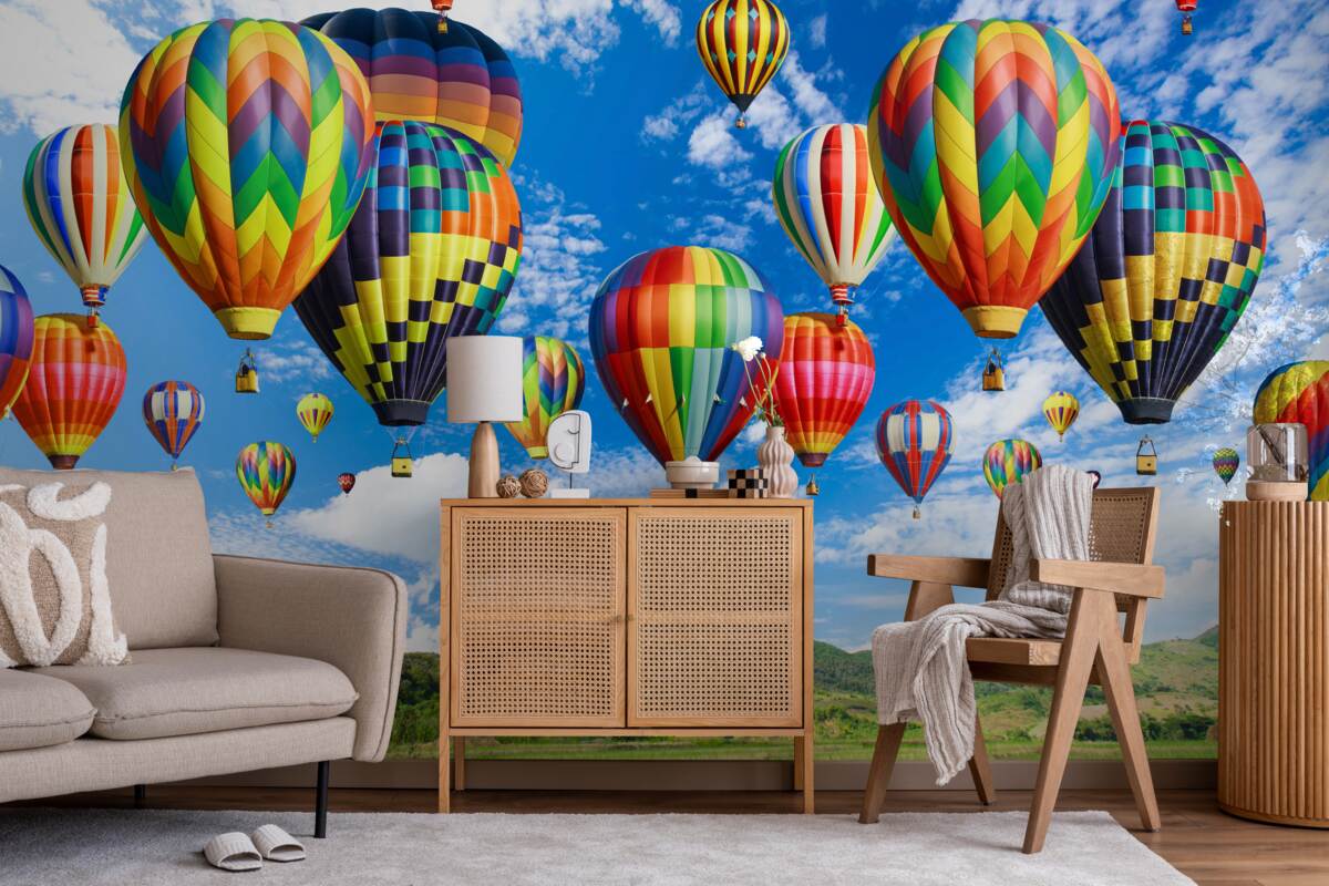Fototapeta procesja balonów wszystkich kolorów