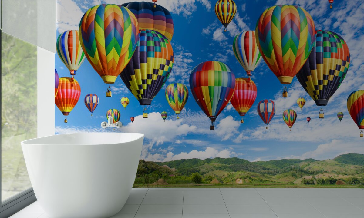 Fototapeta procesja balonów wszystkich kolorów