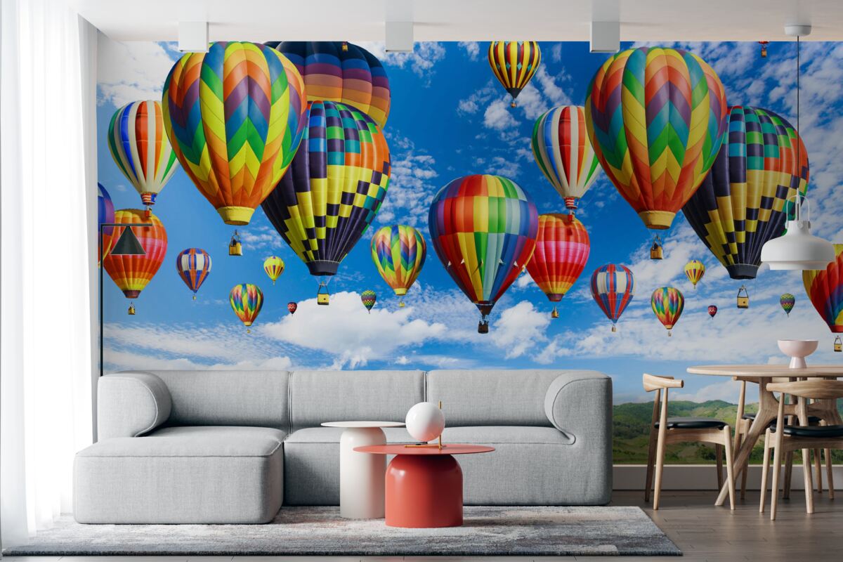 Fototapeta procesja balonów wszystkich kolorów