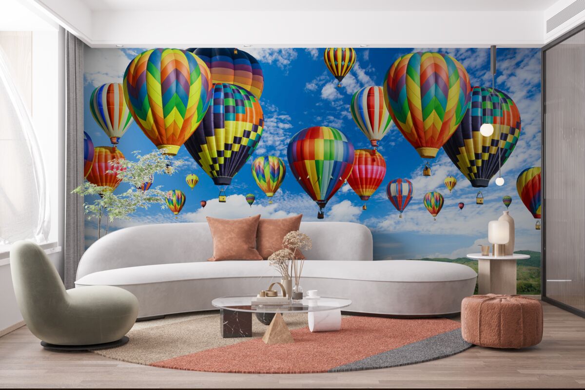 Fototapeta procesja balonów wszystkich kolorów