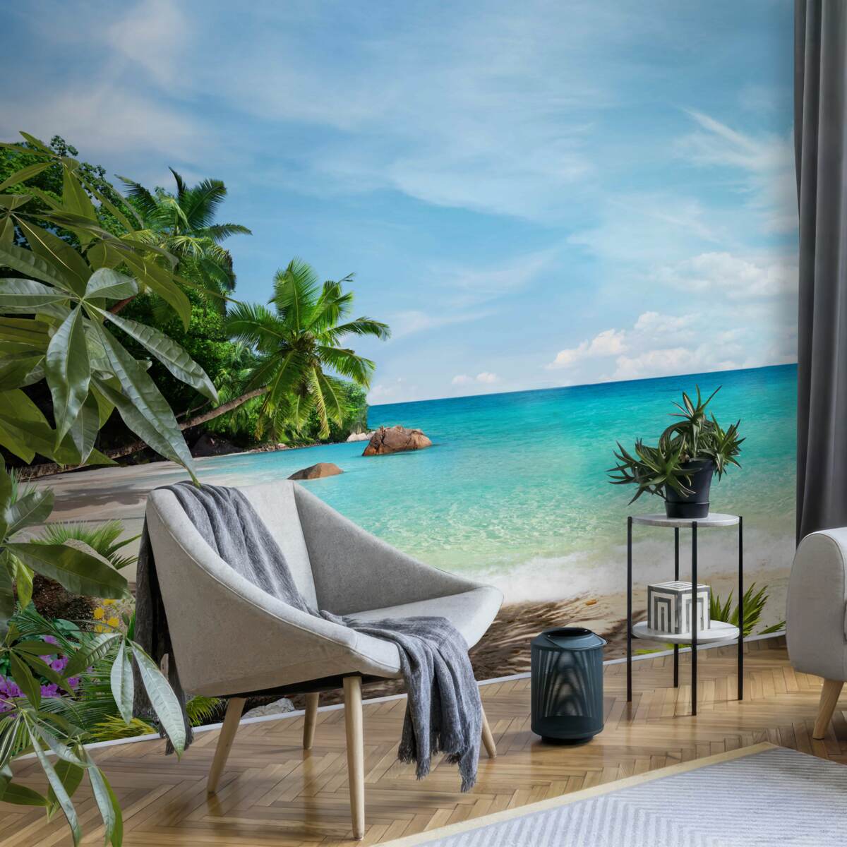 Fototapeta plaża z piaskiem i powierzchnią morza
