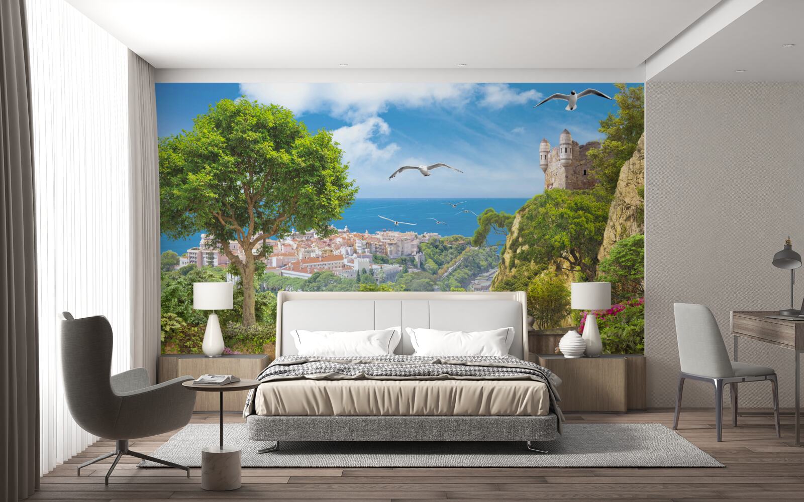 Fototapeta miasto niedaleko oceanu