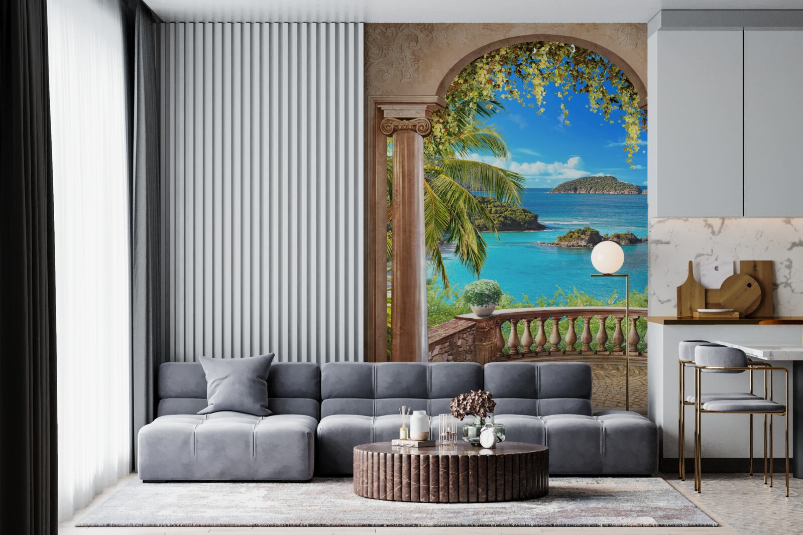 Fototapeta balkon z zapierającym dech w piersiach widokiem
