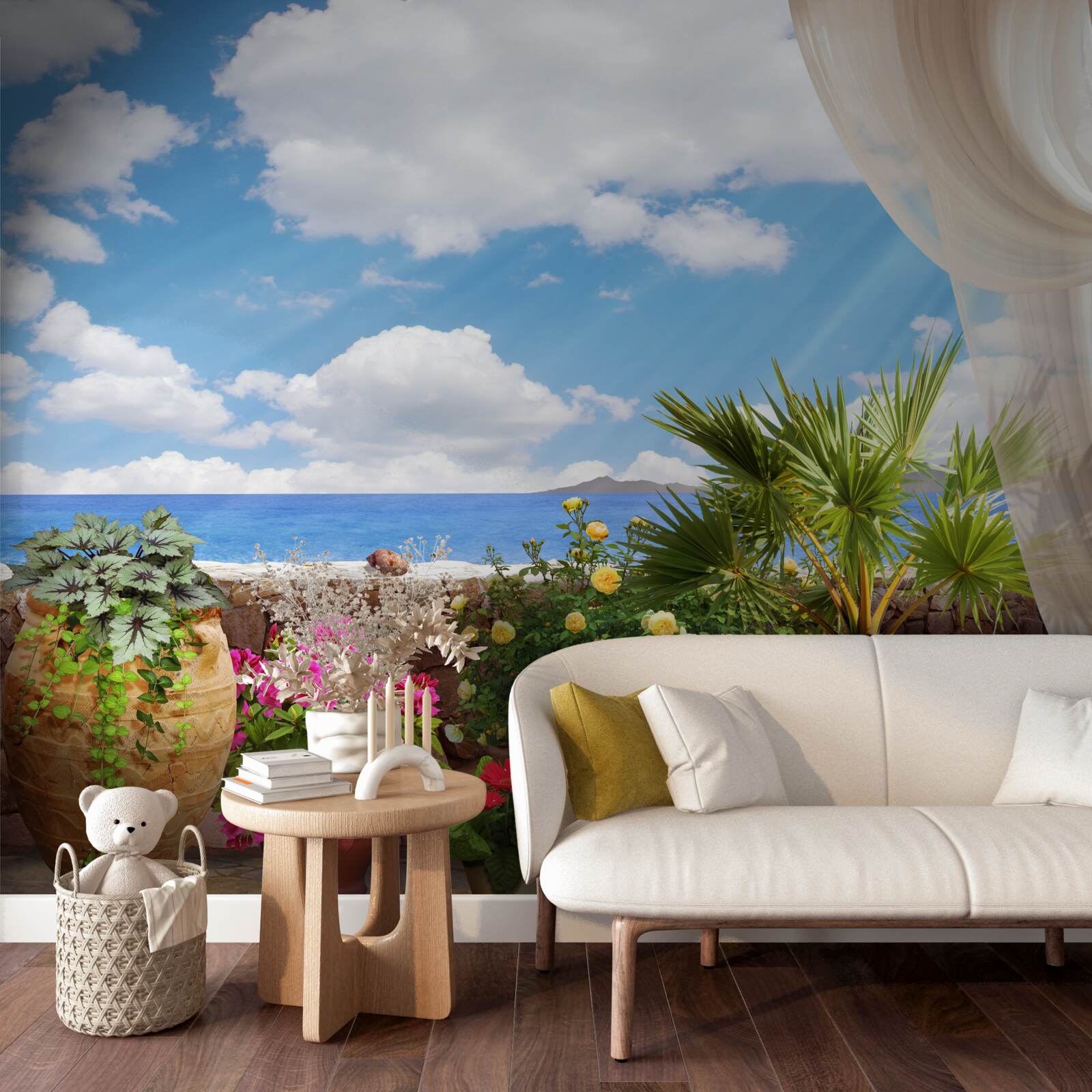 Fototapeta balkon z doniczkami