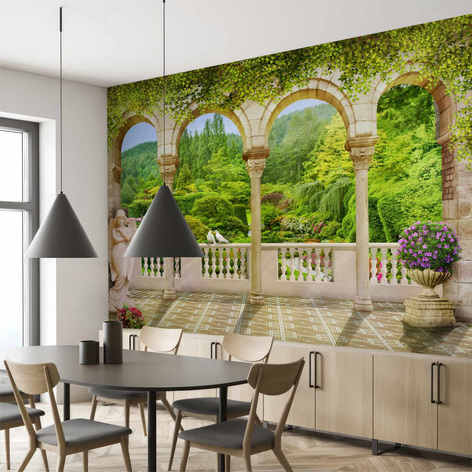 Fototapeta balkon z kolumnami w formie łuków