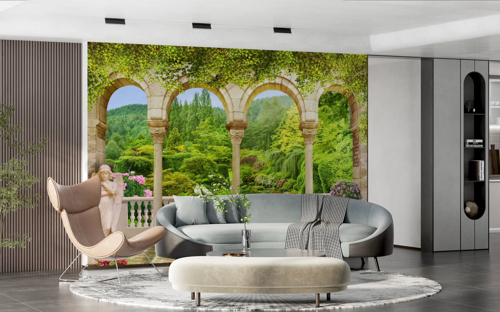 Fototapeta balkon z kolumnami w formie łuków