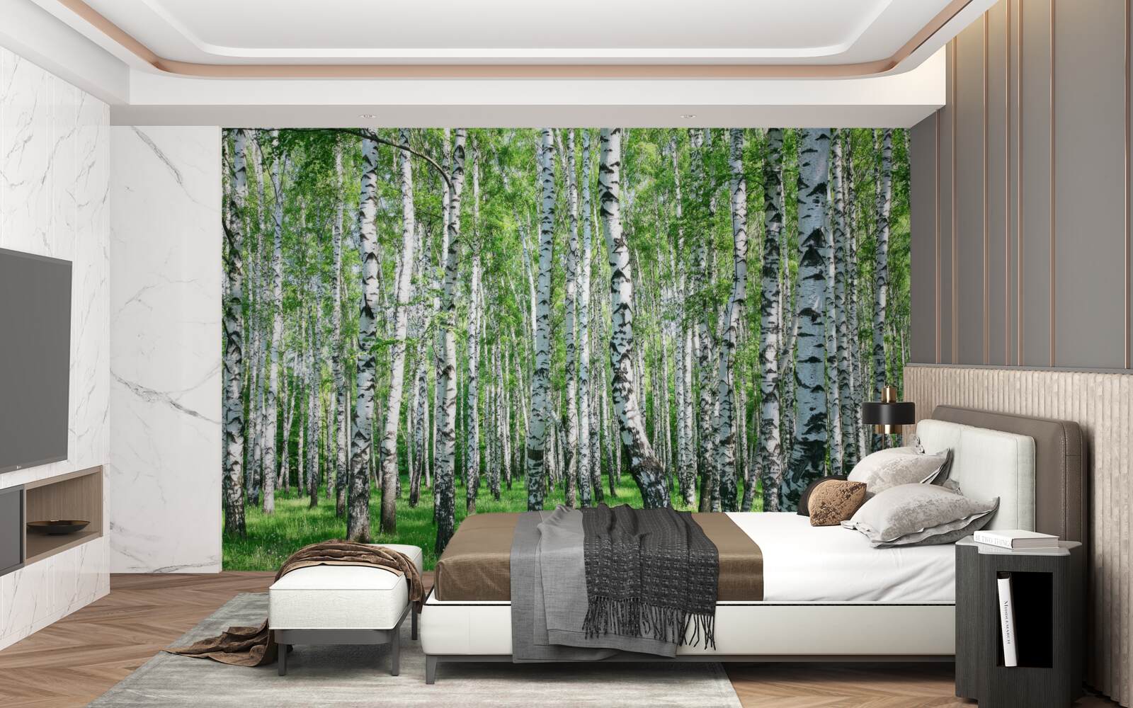 Fototapeta wiosenny las brzozowy