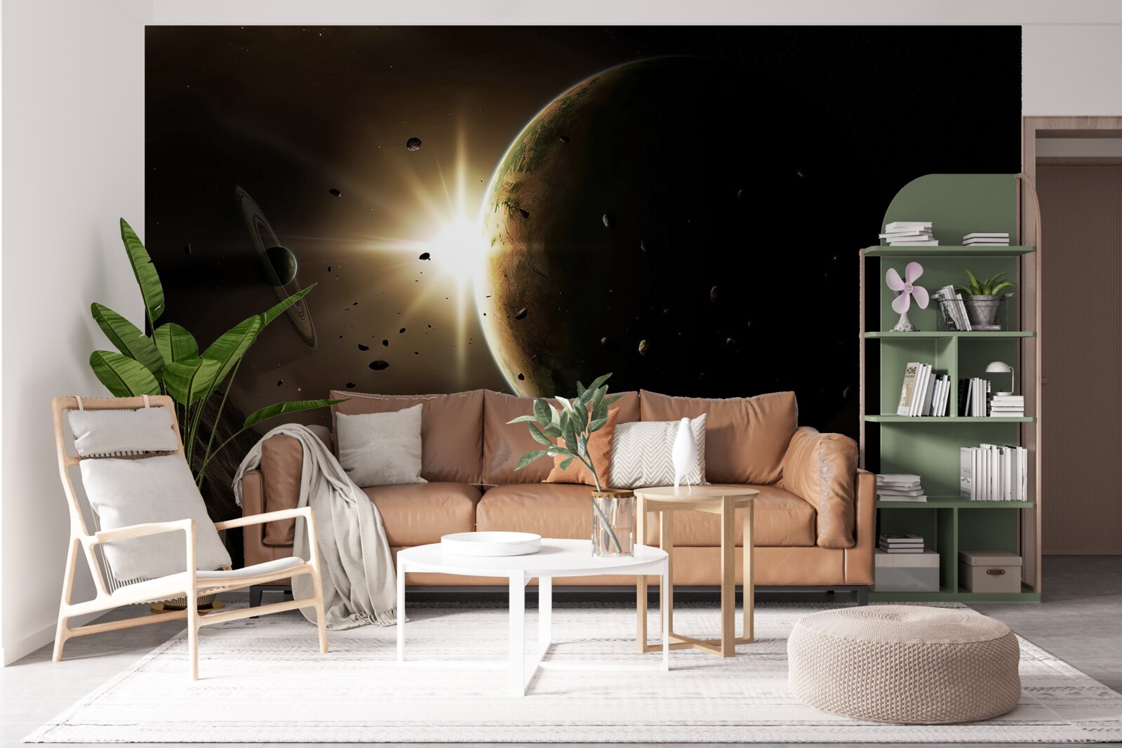 Fototapeta planety i komety pędzące obok
