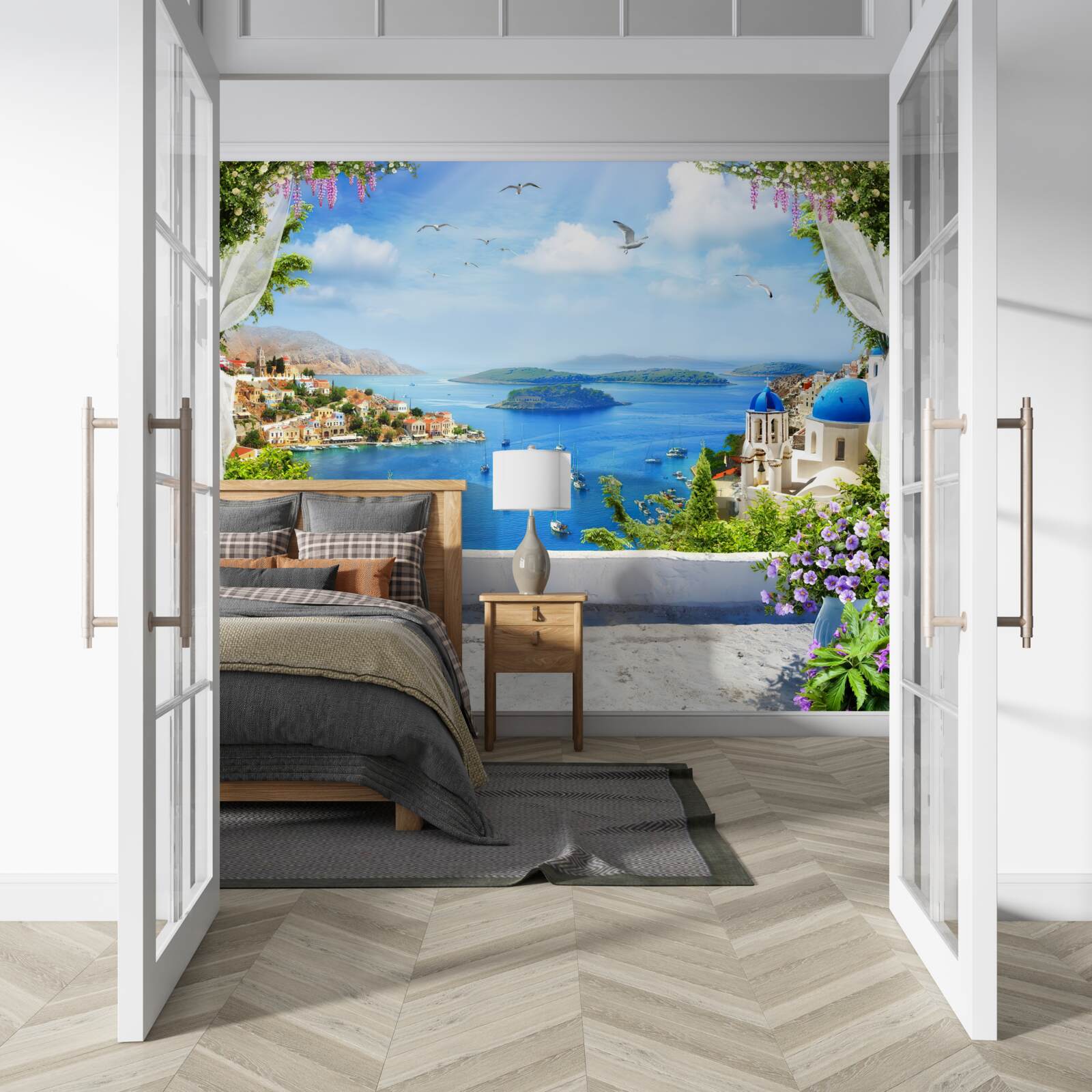 Fototapeta panorama miasta i rzeki
