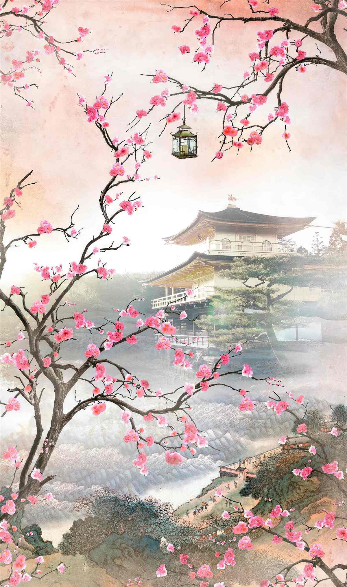 Fototapeta sakura kwitnąca w środowisku miejskim