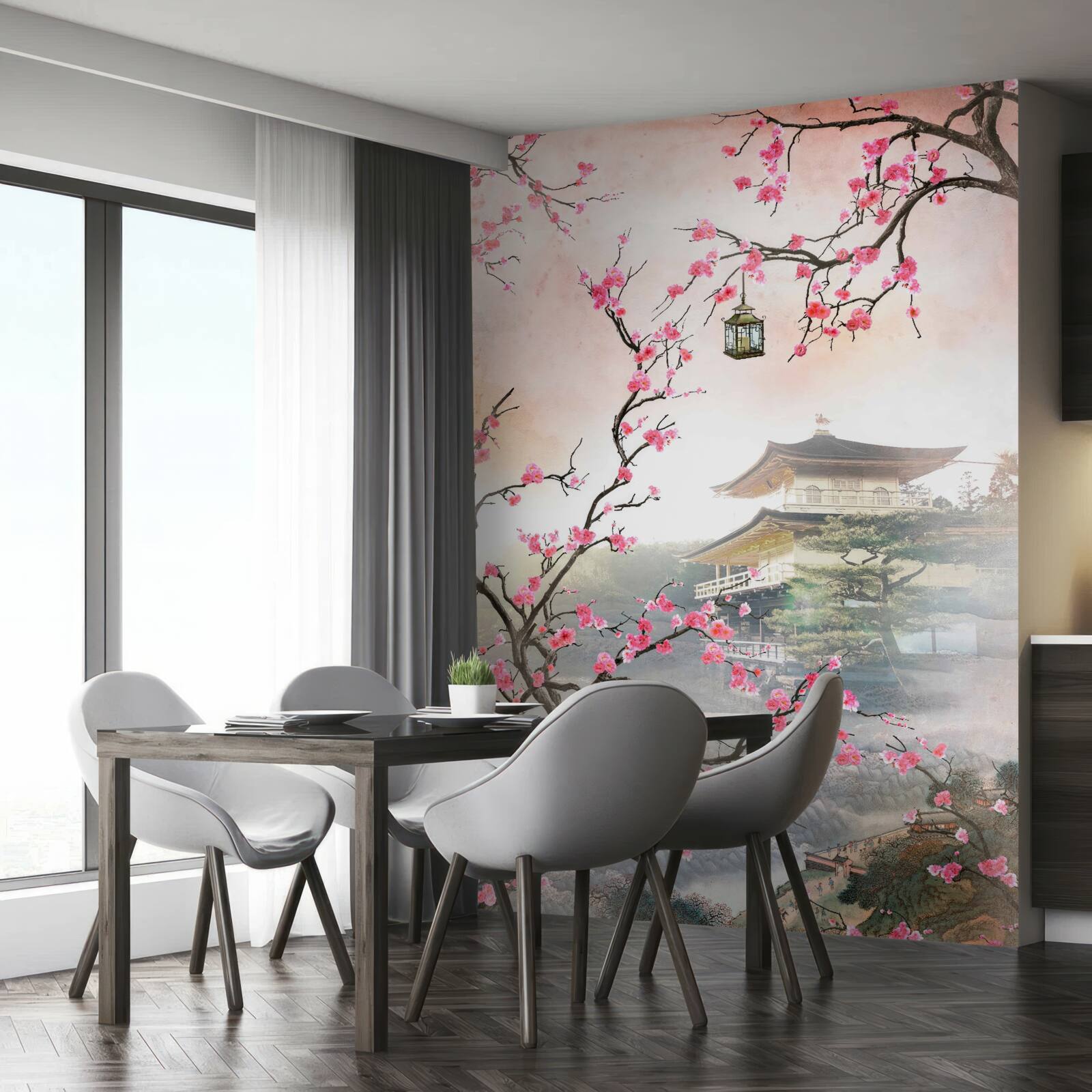 Fototapeta sakura kwitnąca w środowisku miejskim
