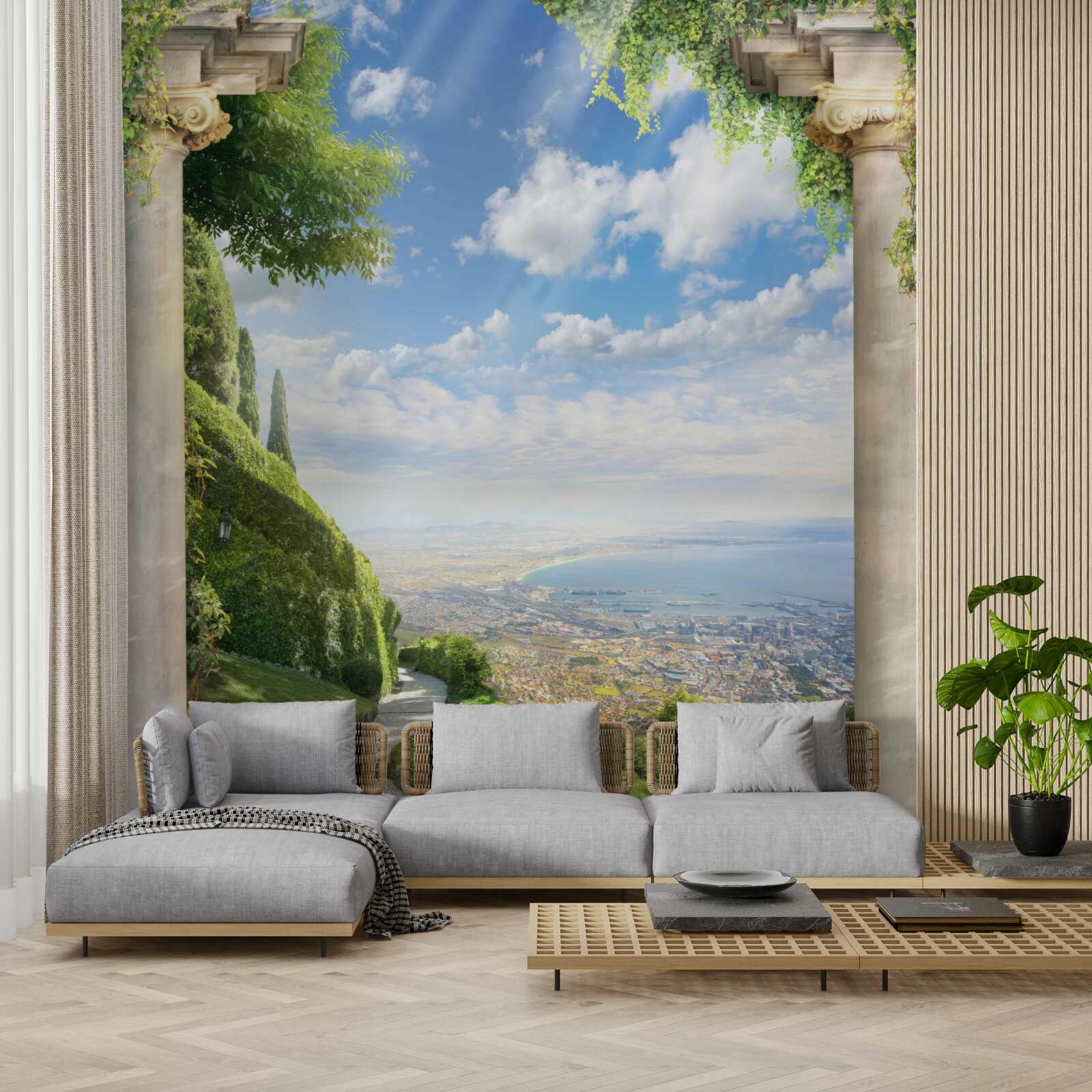 Fototapeta panoramiczny widok na miasto z góry
