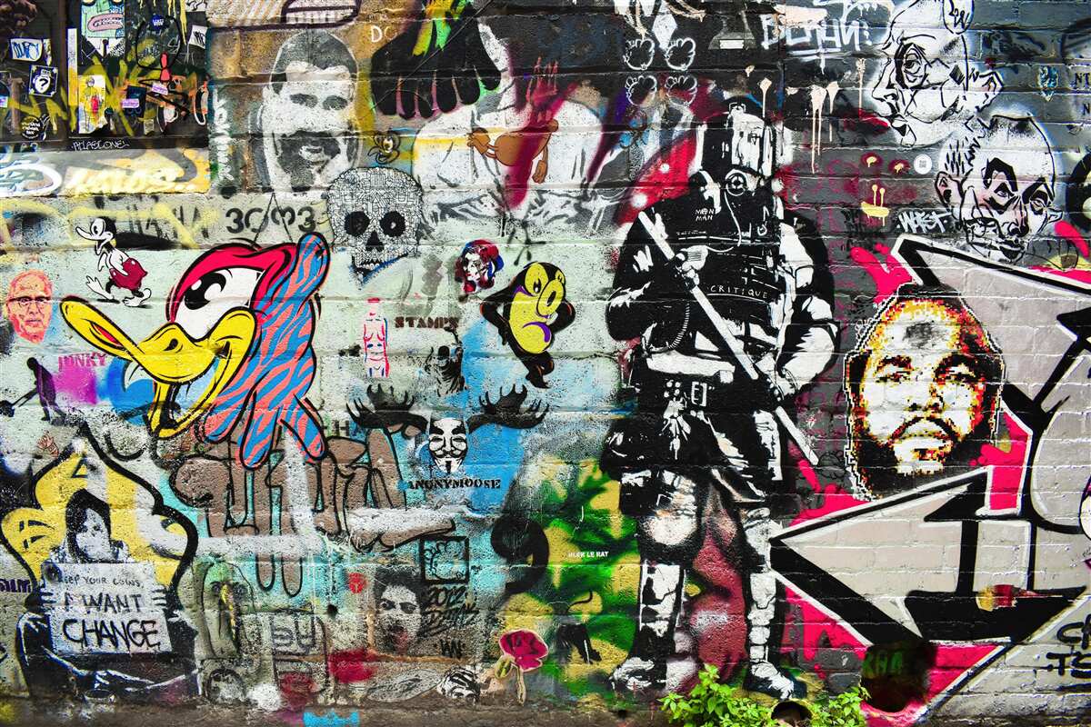 Fototapeta Ściana ozdobiona graffiti