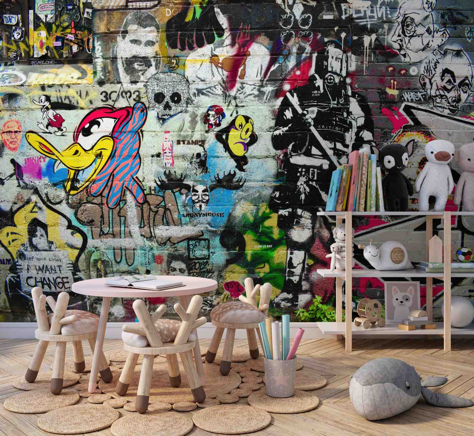 Fototapeta Ściana ozdobiona graffiti