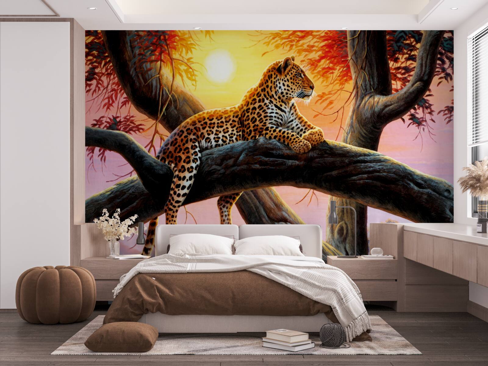 Fototapeta gepard siedzi na drzewie