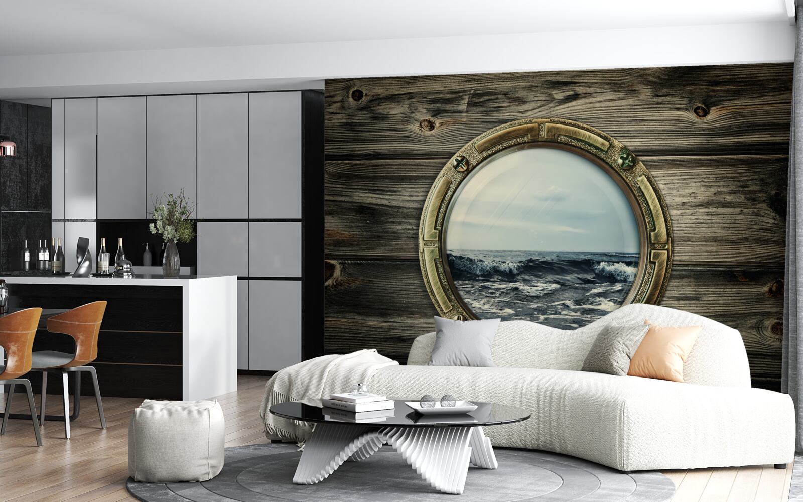 Fototapeta okno kabiny wychodzi na ocean