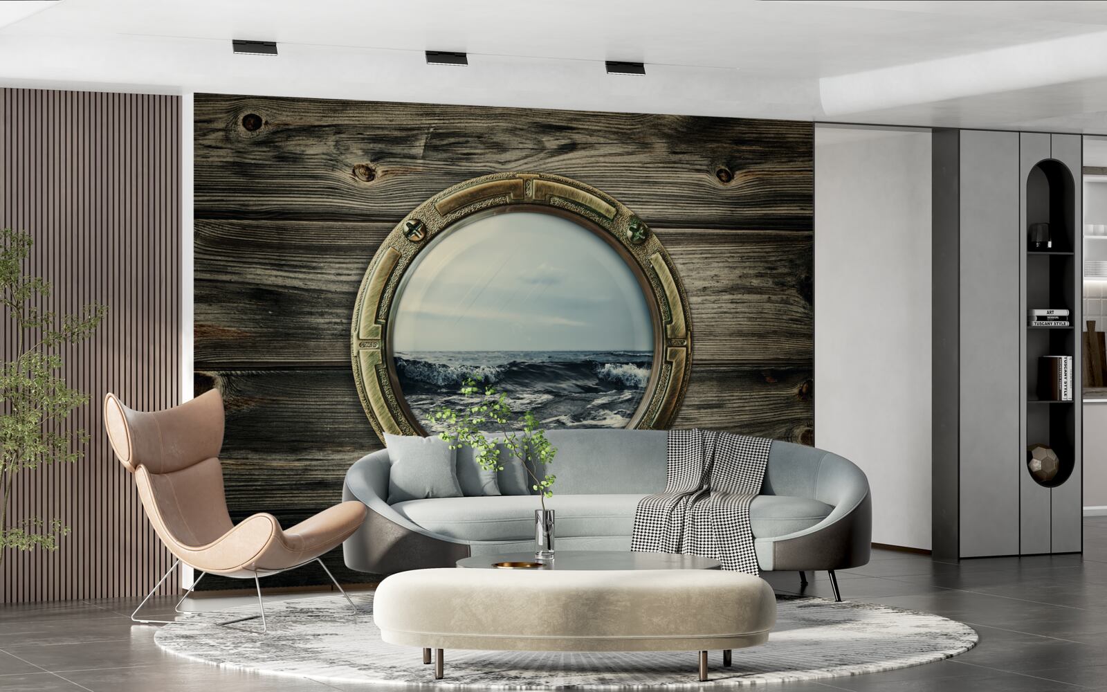 Fototapeta okno kabiny wychodzi na ocean