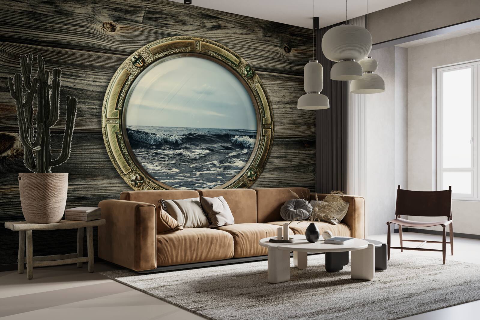 Fototapeta okno kabiny wychodzi na ocean