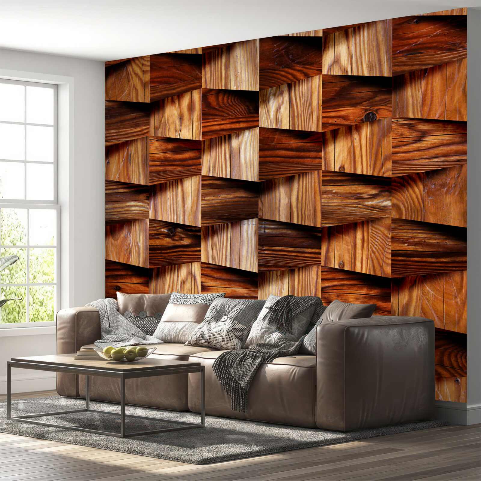 Fototapeta objętościowe części drewniane