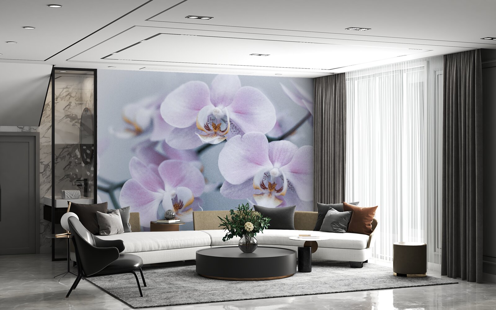 Fototapeta duże kwiaty orchidei