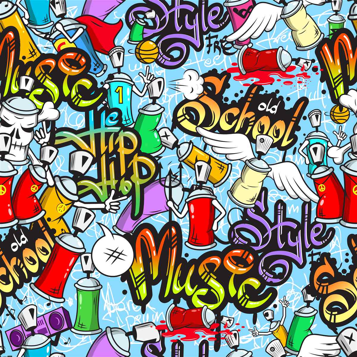 Fototapeta graffiti w różnych kolorach