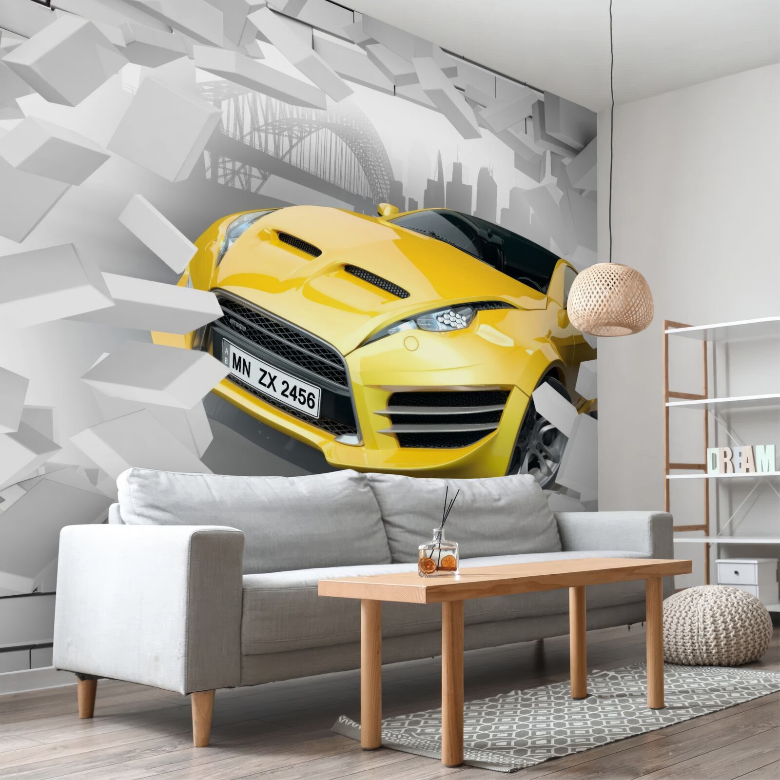 Fototapeta Żółty samochód sportowy
