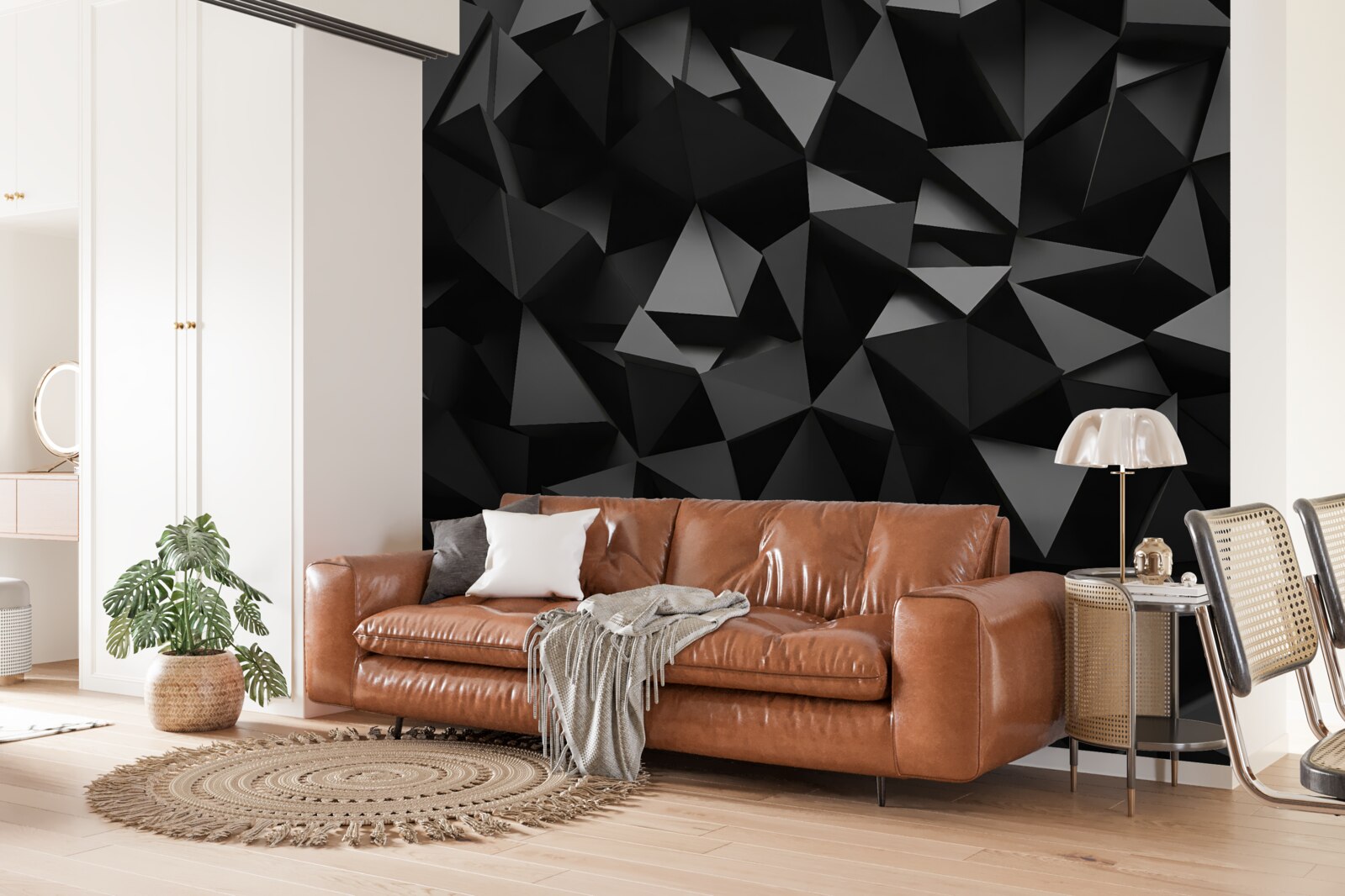 Fototapeta geometryczne kształty w kolorze czarnym