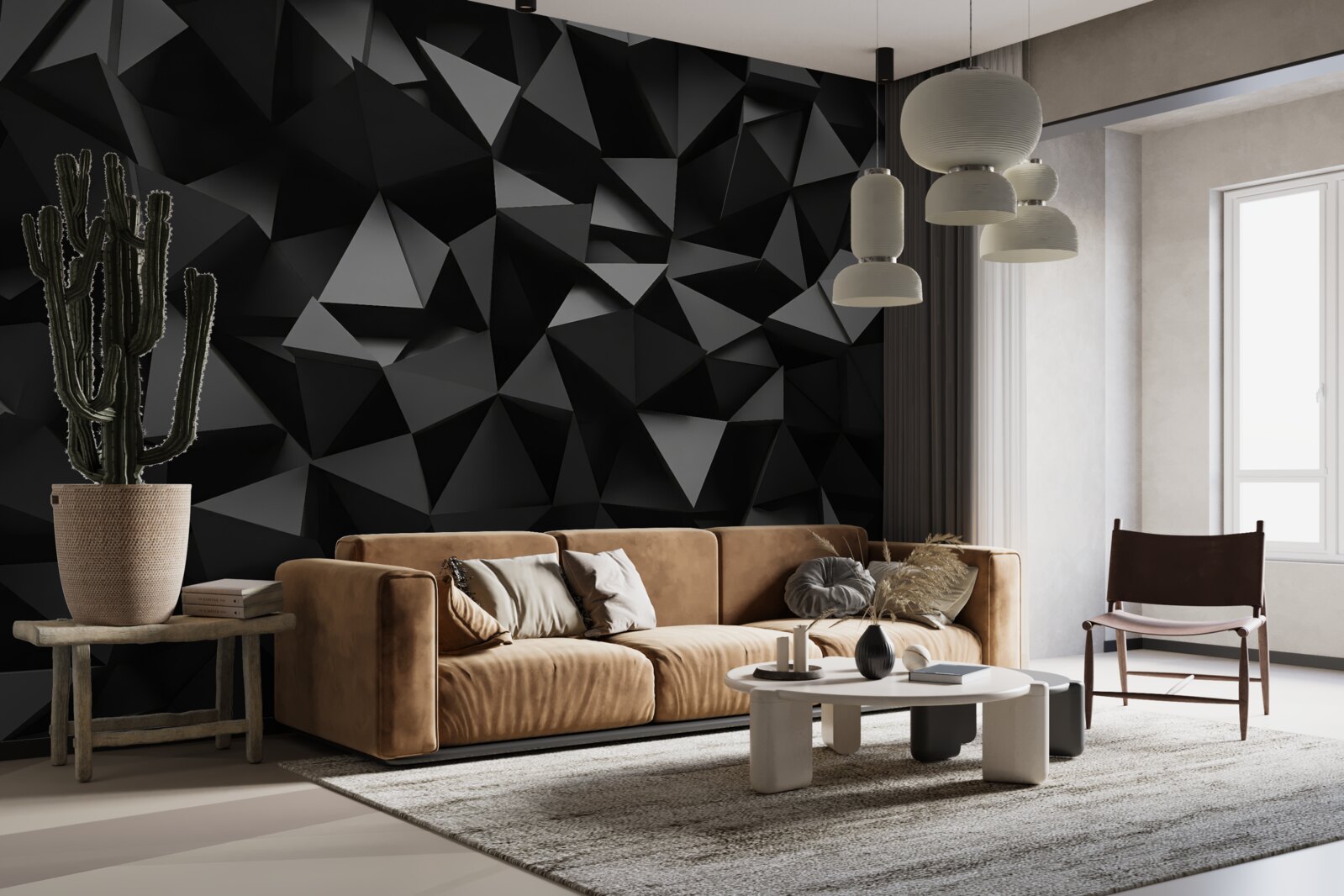 Fototapeta geometryczne kształty w kolorze czarnym