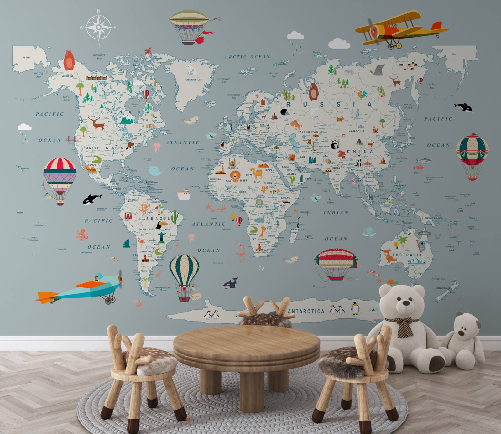 Fototapeta mapa świata i podróże lotnicze